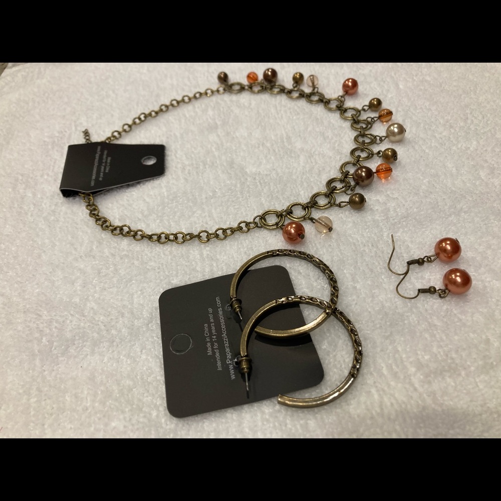 Necklace and earrings as set cute